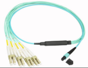 MPO-4*LC/UPC Dual Fiber 10G MM Branch Patch Cord Low Insertion Loss Plenum OFNP